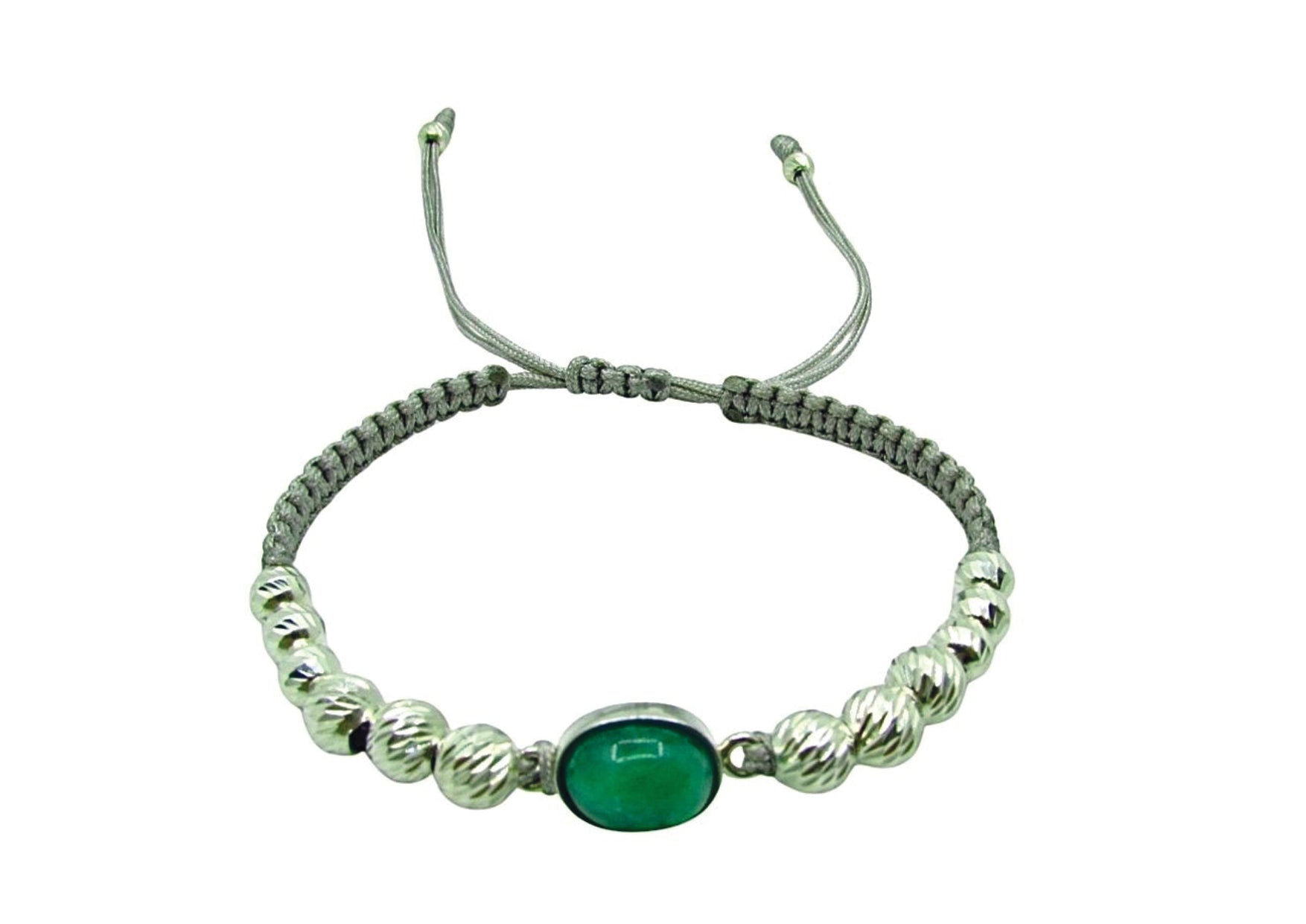 Pulsera en Plata 925 con Esmeralda Oval – Ajustable y Elegante - Esmeral Joyas