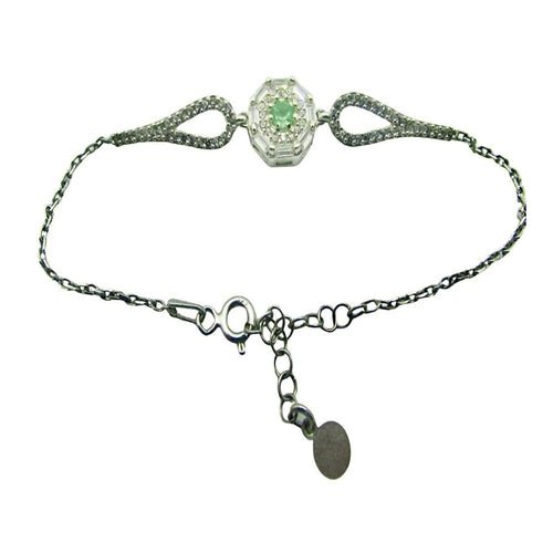 ✨ Pulsera Delicada "Esplendor Esmeralda" en Plata Fina y Circonias ✨ - Esmeral Joyas
