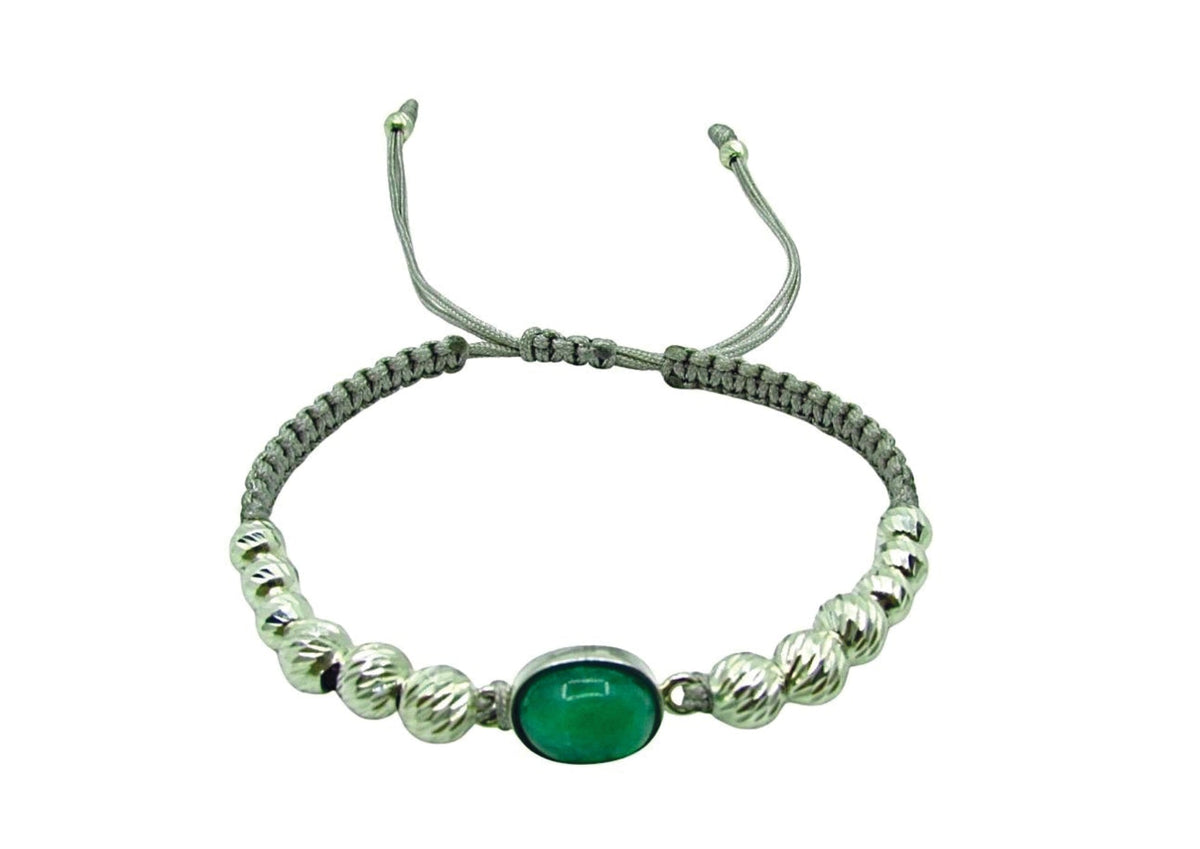 Pulsera en Plata 925 con Esmeralda Oval – Ajustable y Elegante - Esmeral Joyas